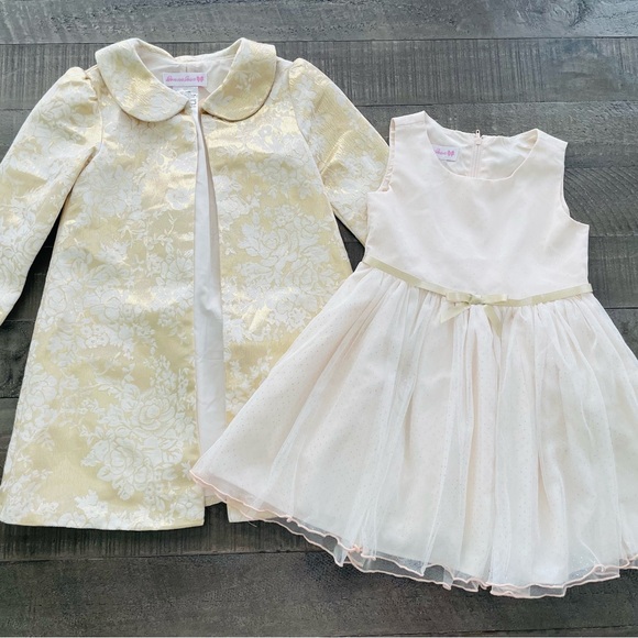 Girls Dress and Jacket Size 3t (Gold) - Picture 1 of 6